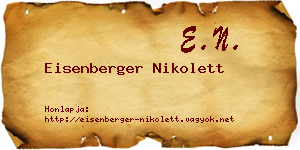 Eisenberger Nikolett névjegykártya